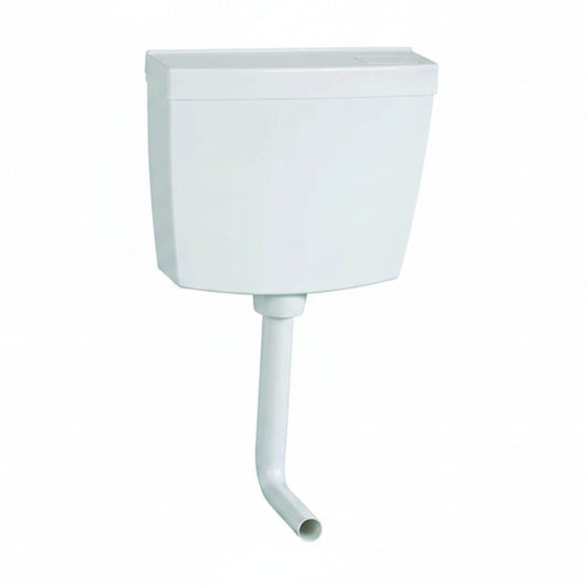 Autoclismo exterior Oli Pop branco com tubo de descarga.