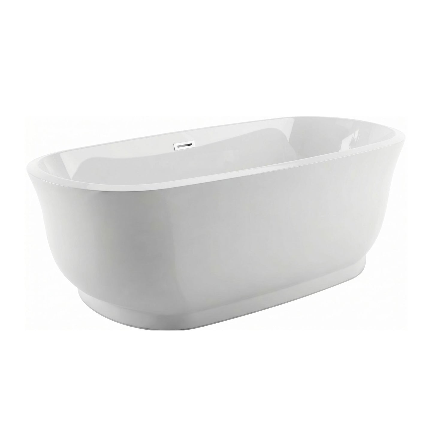 Banheira de ilha Showerbox Samu branca instalada.