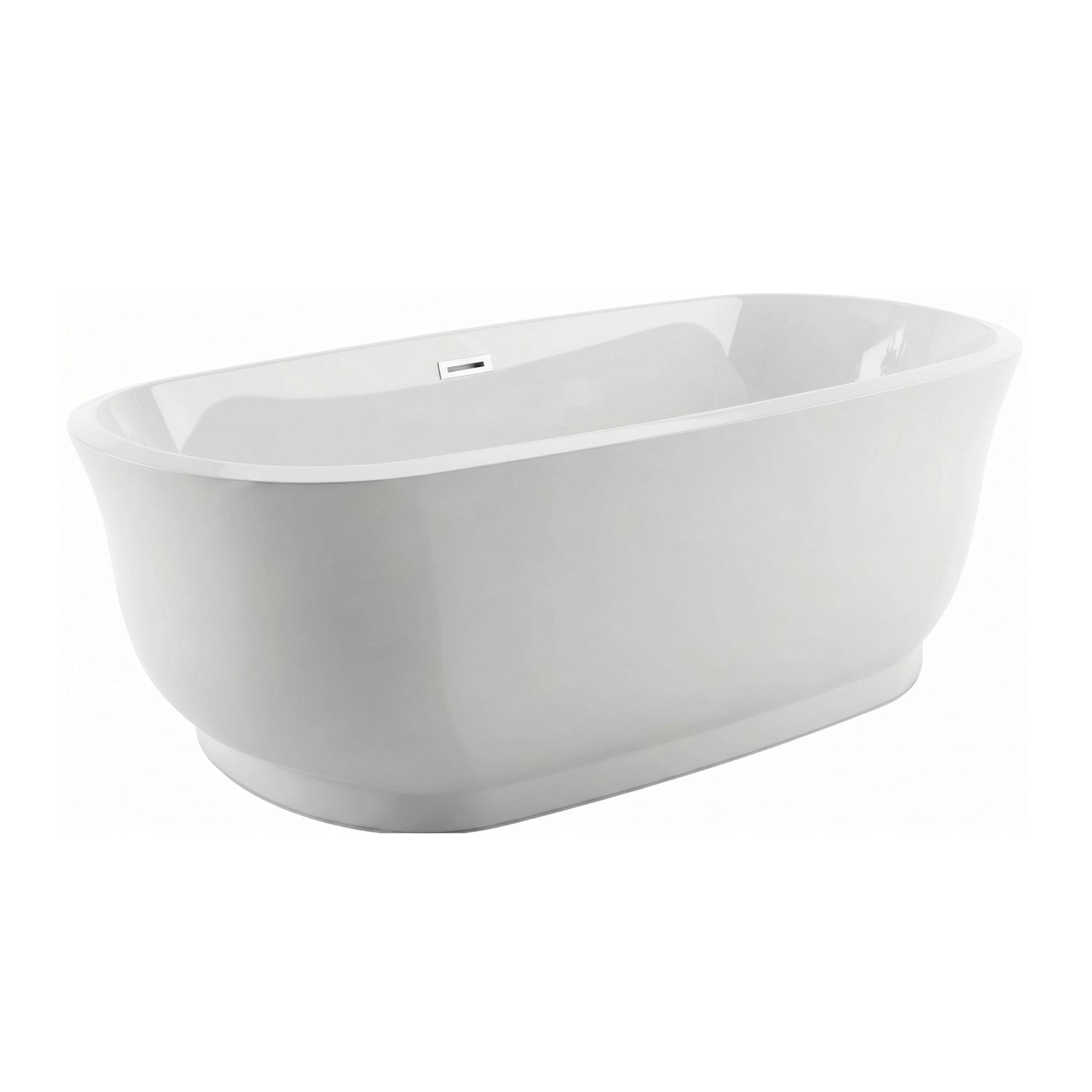 Banheira de ilha Showerbox Samu branca instalada.