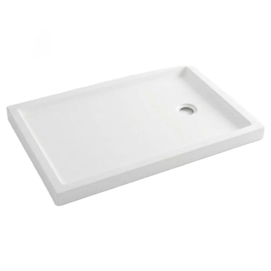 Base de duche retangular Sanindusa Piano em acrílico branco liso com orifício para ralo