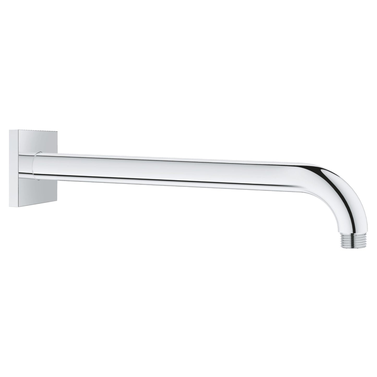 Braço de chuveiro de parede Grohe Rainshower 275mm com acabamento cromado e flange quadrada.