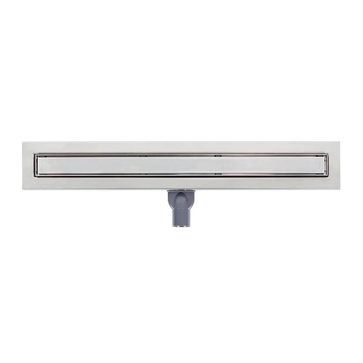 Vista superior da calha de duche Wirquin Venisio Slim 700 mm em aço inoxidável.