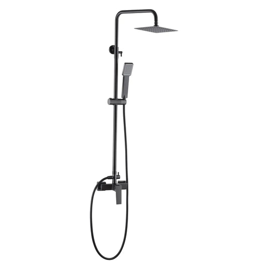 Coluna de duche extensível ART Imex em acabamento Black Gun Metal com chuveiro quadrado.