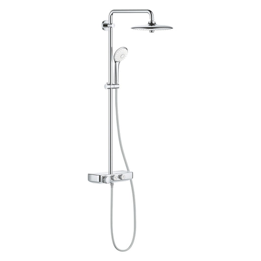 Coluna de duche completa Grohe Euphoria SmartControl com chuveiro de teto e de mão.