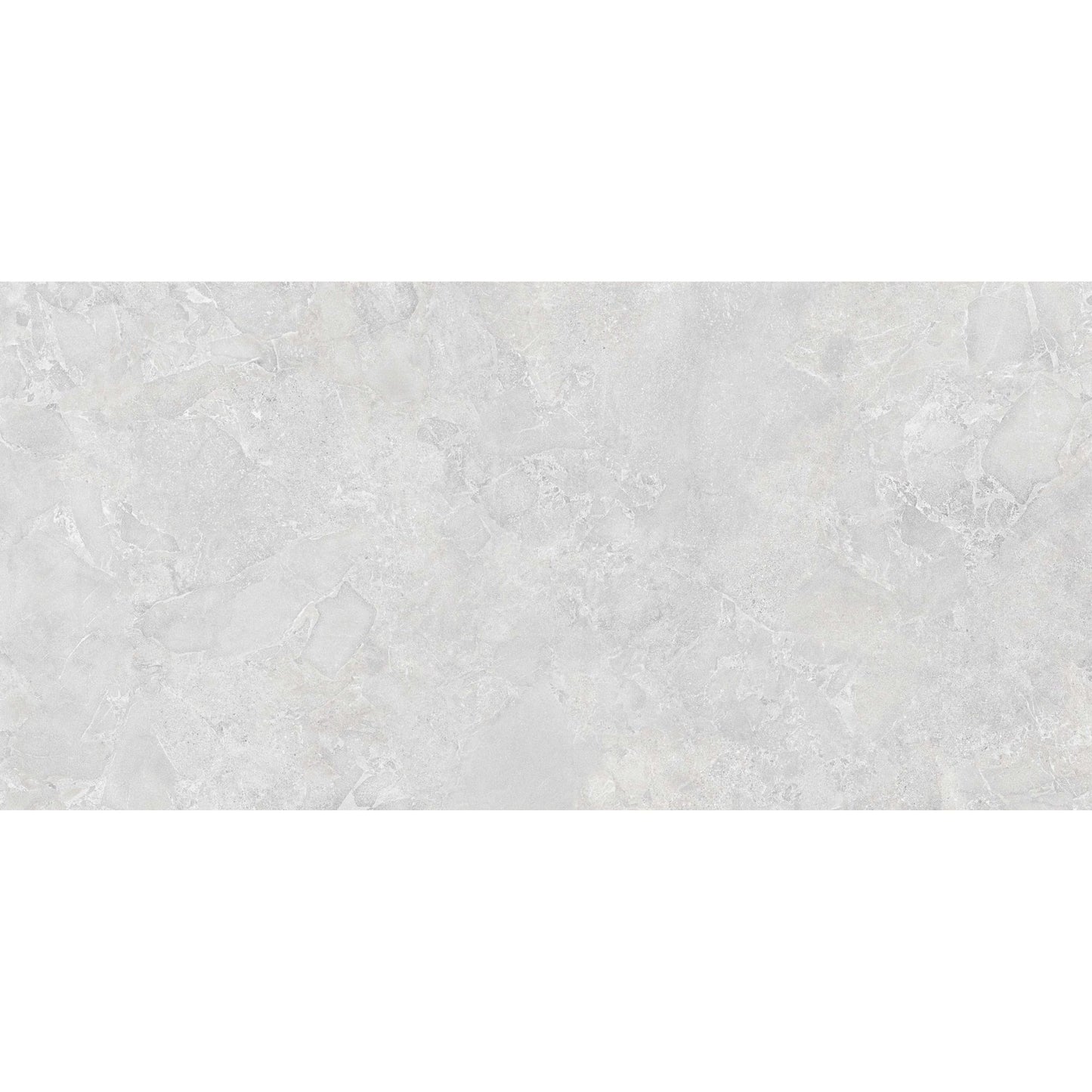 Vista frontal da peça inteira de pavimento cerâmico Roca Avalon Rock Blanco 120x280cm rectificado   
