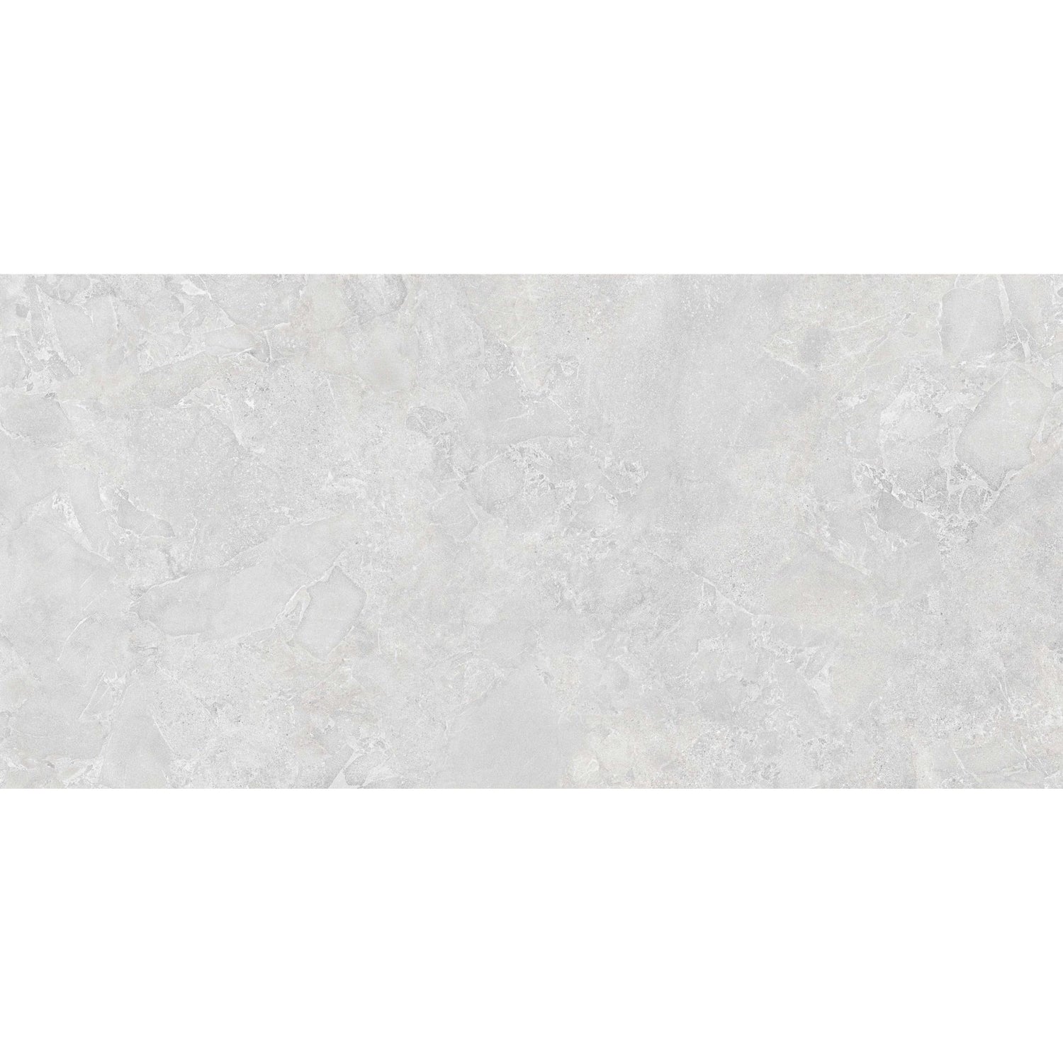 Vista frontal da peça inteira de pavimento cerâmico Roca Avalon Rock Blanco 120x280cm rectificado   