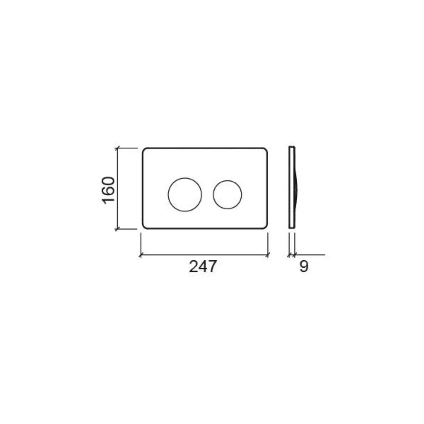 alt='Desenho técnico da placa de comando Sanindusa Moove indicando as dimensões de 247x160mm.'