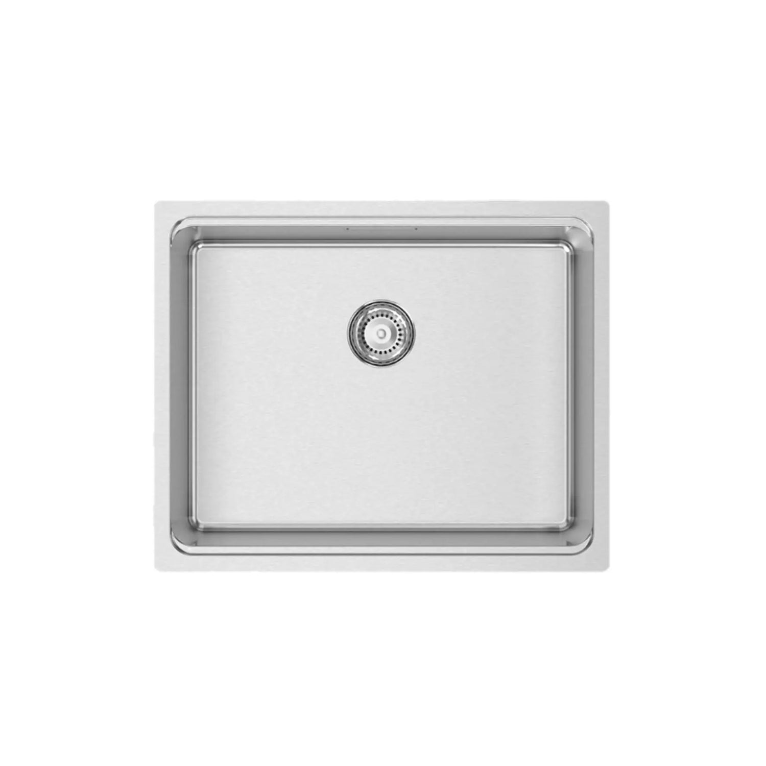 Lava-louça Rodi Una 50 polido vista superior com design retangular e cuba em aço inox.