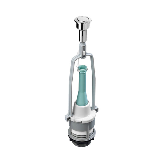 Mecanismo de descarga simples universal Roca modelo A822502200 com botão superior cromado.