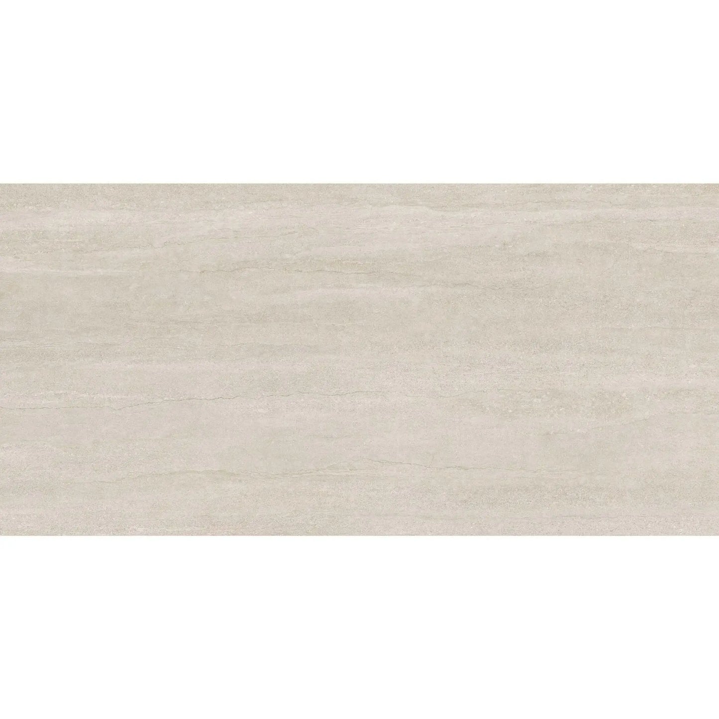Amostra do pavimento cerâmico Serena Veincut Bone de grande formato, exibindo a sua textura e cor osso com veios finos.