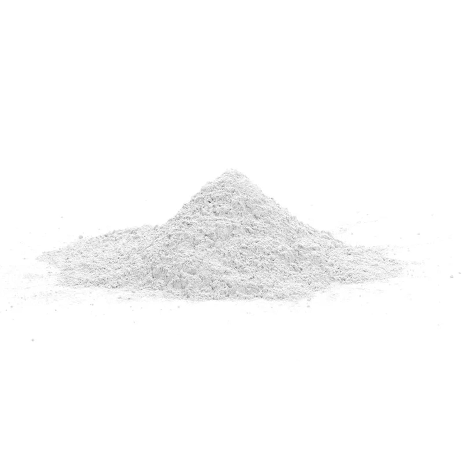 Detalhe da textura em pó mineral do betume Fugabella Eco Porcelana branco antes da mistura.