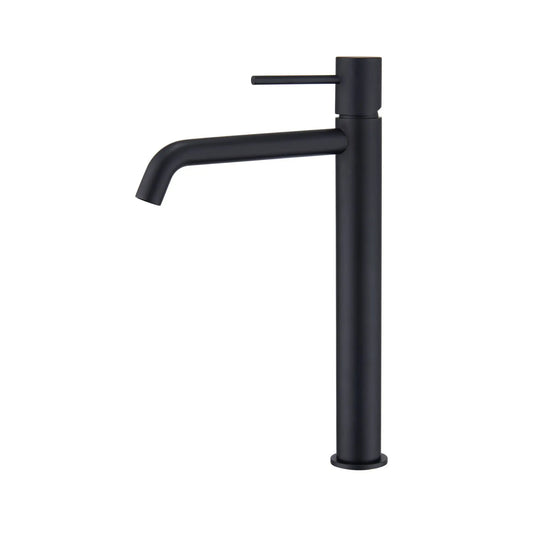 Torneira de lavatório monocomando Monza alta Preto Mate em fundo branco